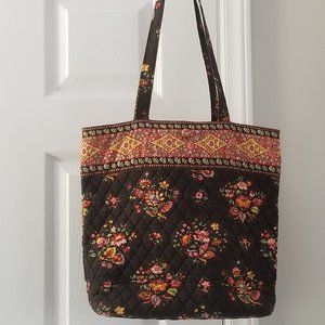 Vera Bradley black floral tote EUC